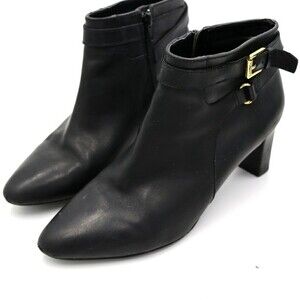 Ralph Lauren Black Nara Leather Booties Size 9 B